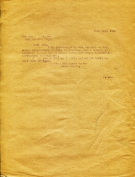 A letter of request from Sept 1920