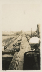 The unloading area of the Alouette Peat Farm c.1940s