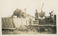 A Man working at the Alouette Peat Farm c.1940s