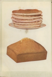 Photograph of pancakes and cake from Five Roses cookbook 1915