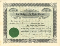 Pitt Meadows Oil Wells Limited stock share certificate