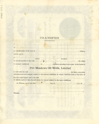 The back of the Oil Wells Limited stock share certificate