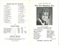 Brochure for Pitt Meadows Day 1967