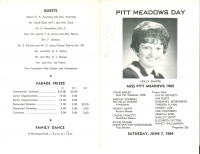 Brochure for Pitt Meadows Day 1969