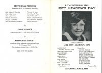 Brochure for Pitt Meadows Day 1971