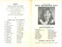 Brochure for Pitt Meadows Day 1974