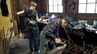 Luke Detheridge and John Adolph at the Hoffmann Forge