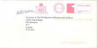 The envelope sent to us at the museum in 2016