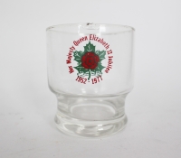 A glass from the Queens silver jubilee